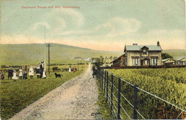 Dechmont Rifle Range House - It was built onto the 5 room Range Pavillion. At either end was the Officer's Mess & the Other Ranks Mess. The 3 central rooms were occupied by Range Messengers who carried information to each of the 3 rifle ranges in use, Dechmont, Flemington & Gilbertfield - Card Published by Mrs. G.Lawson, Halfway, Cambuslang.